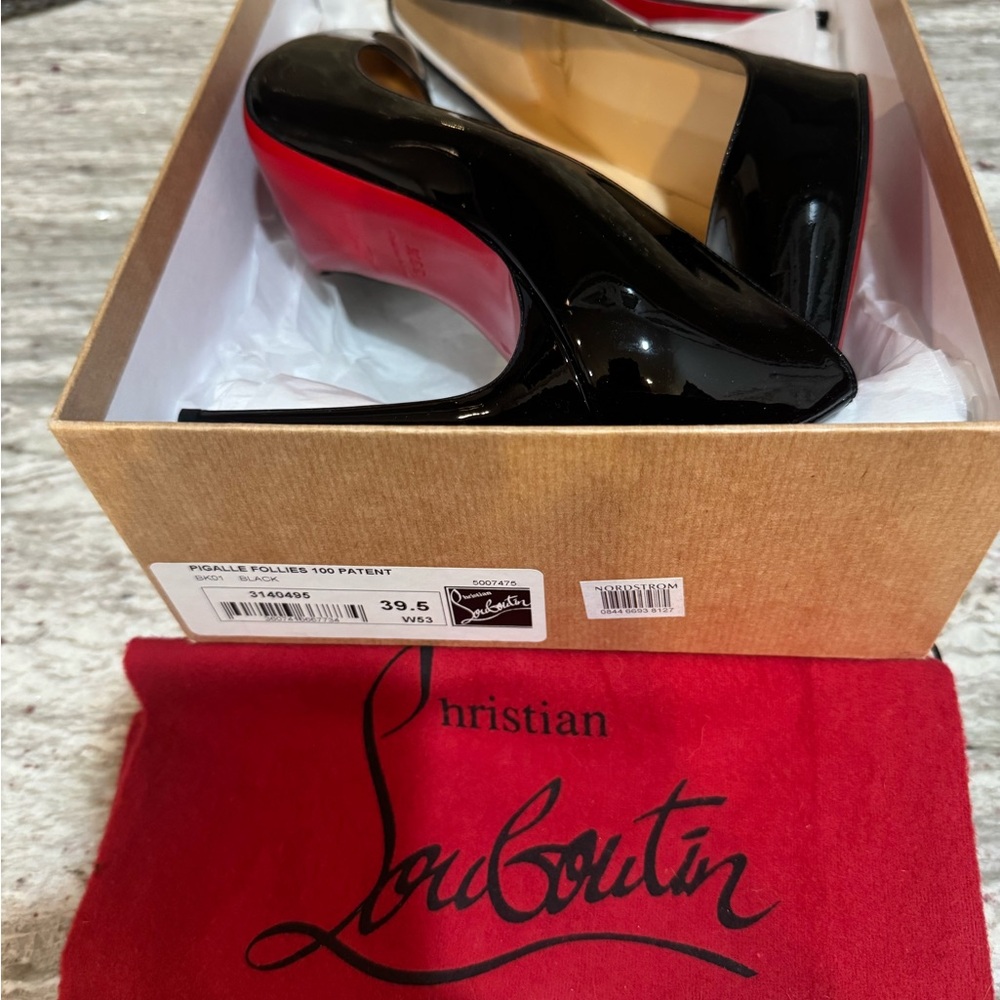 Christian Louboutin Black Patent Heels with Red Soles